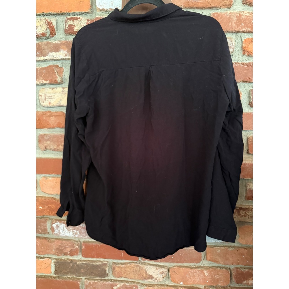 Big Dart Womens Black Long Sleeve Button Down Shirt Blouse Plus SZ UK 20 EUR 48 - Picture 3 of 3